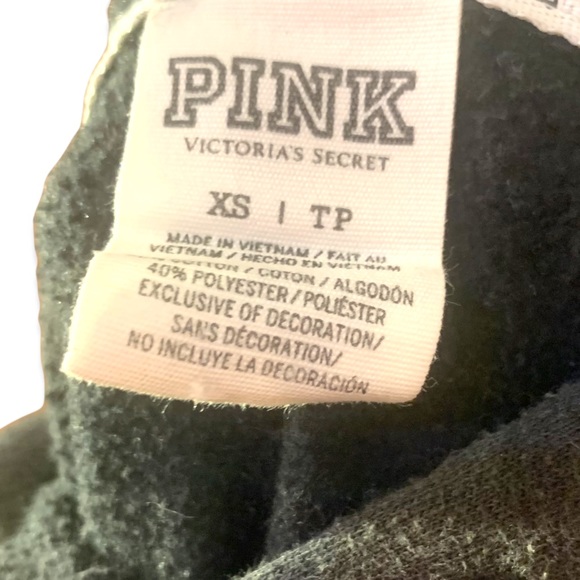 PINK black hoodie with front black and white PINK logo size extra small - Picture 4 of 4